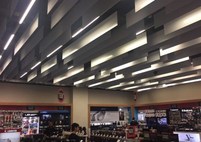 Retail store acoustic baffles