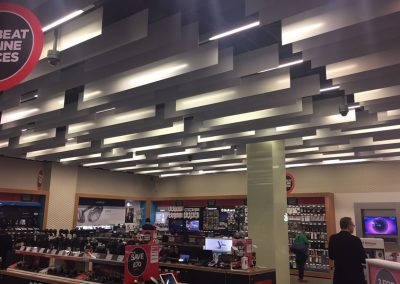 Acoustic baffles for retail store
