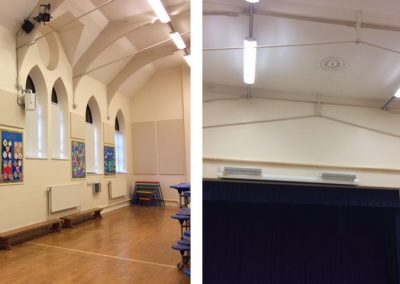 Acoustic wall panels in sports hall
