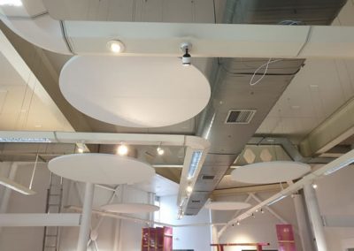 Acoustic ceiling rafts in museum