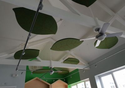 Acoustic suspended celing rafts at school