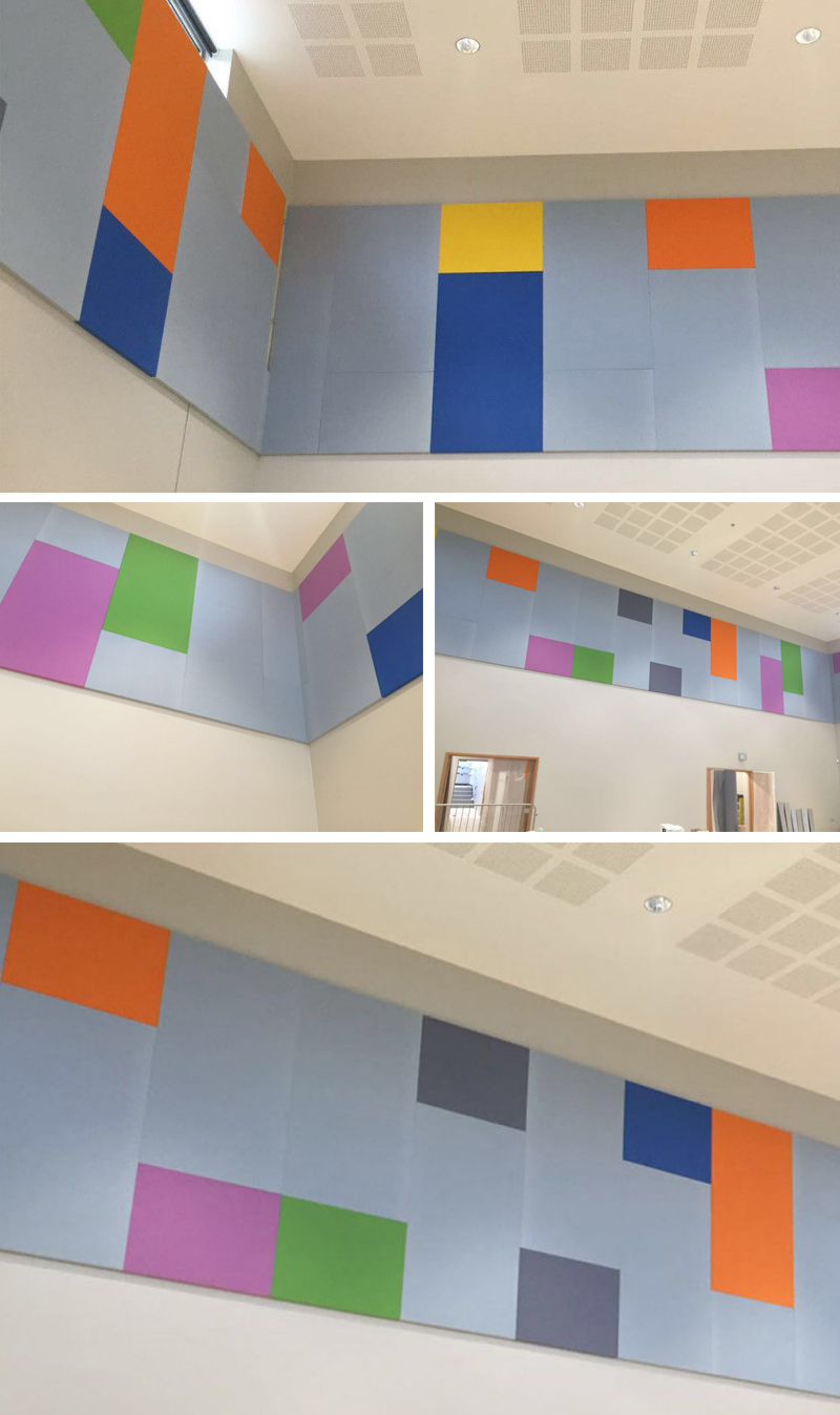 Sports hall acoustic panels