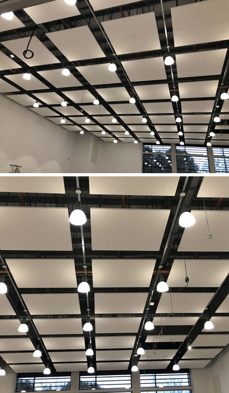 Shush Raft fabric covered acoustic absorption ceiling panels